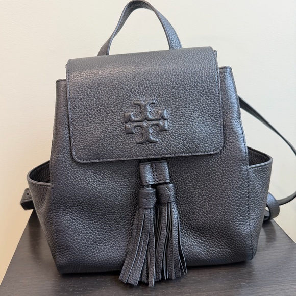 Tory Burch Handbags - Tory Burch Charcoal Leather Backpack